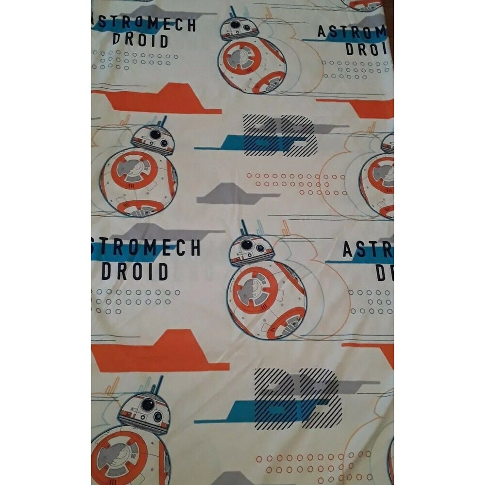 Star Wars Flat Sheet Twin Size ASTROMECH DROID white orange blue